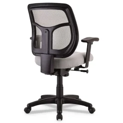 Eurotech 18.1 in. to 21.7 in. Seat Height Apollo Mid-Back Mesh Chair - Silver Seat, Silver Back, Black Base