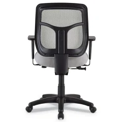 Eurotech 18.1 in. to 21.7 in. Seat Height Apollo Mid-Back Mesh Chair - Silver Seat, Silver Back, Black Base