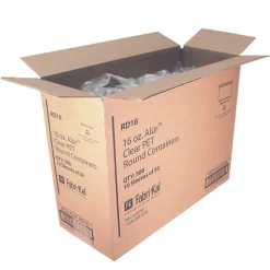 Fabri-Kal 000000000009501034 4.6 in. Diameter x 3 in. 16 oz. Recycleware Round Plastic Deli Container - Clear (500/Carton)