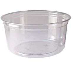 Fabri-Kal 000000000009501032 4.6 in. Diameter x 2.3 in. 12 oz. Recycleware Round Plastic Deli Container - Clear (500/Carton)