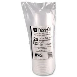 Fabri-Kal 000000000009505103 4.6 in. x 4.1 in. 24 oz. Microwavable Plastic Deli Containers - Clear (500/Carton)