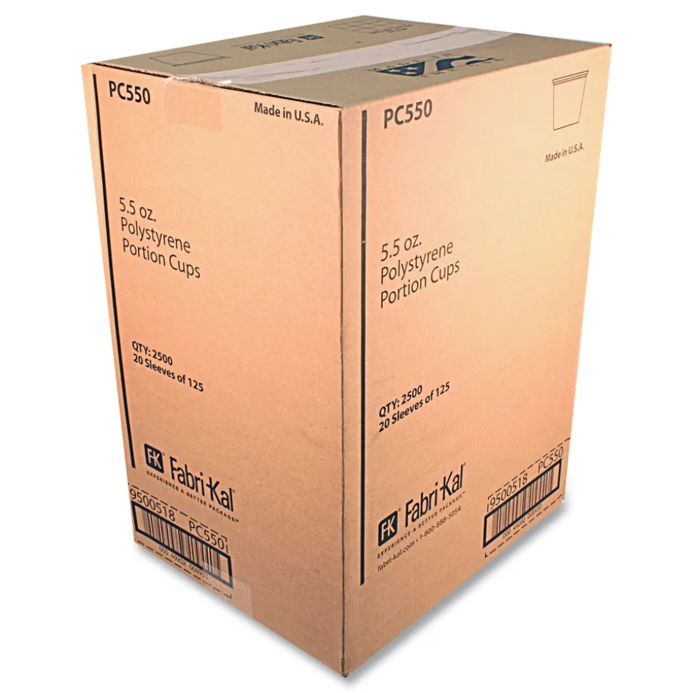 Fabri-Kal 5.5 oz. Plastic Portion Cups - Translucent (20/Carton)