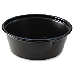 Fabri-Kal 1.5 oz Squat Plastic Portion Cups - Black (250/Sleeve, 10 Sleeves/Carton)