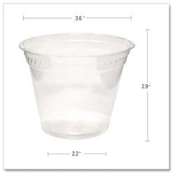 Fabri-Kal Greenware 9 oz. Sugarcane Old Fashioned Cold Drink Cups - Clear (1000/Carton)
