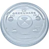 Fabri-Kal Greenware X-Slot Sugarcane Cold Drink Lids, Fits 16 oz/18 oz/24 oz Cold Cups - Clear (1000/Carton)