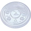 Fabri-Kal Kal-Clear/Nexclear X-Style Straw Slot/Flavor Buttons Plastic Drink Cup Lids Fits 9 oz. to 10 oz. Cold Cups - Clear (2500/Carton)