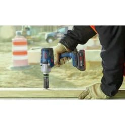 Factory Reconditioned Bosch 18V Lithium-Ion Brushless Connected-Ready 1/2 in. Cordless Mid-Torque Impact Wrench Kit with Friction Ring and Thru-Hole (4 Ah)