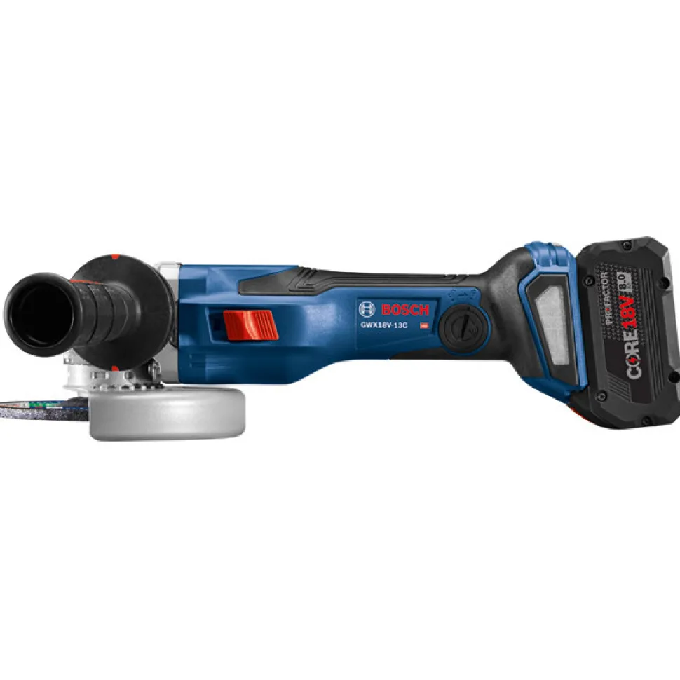 Factory Reconditioned Bosch PROFACTOR 18V Spitfire X-LOCK Connected-Ready 5 - 6 in. Cordless Angle Grinder Kit with Slide Switch (8.0 Ah)
