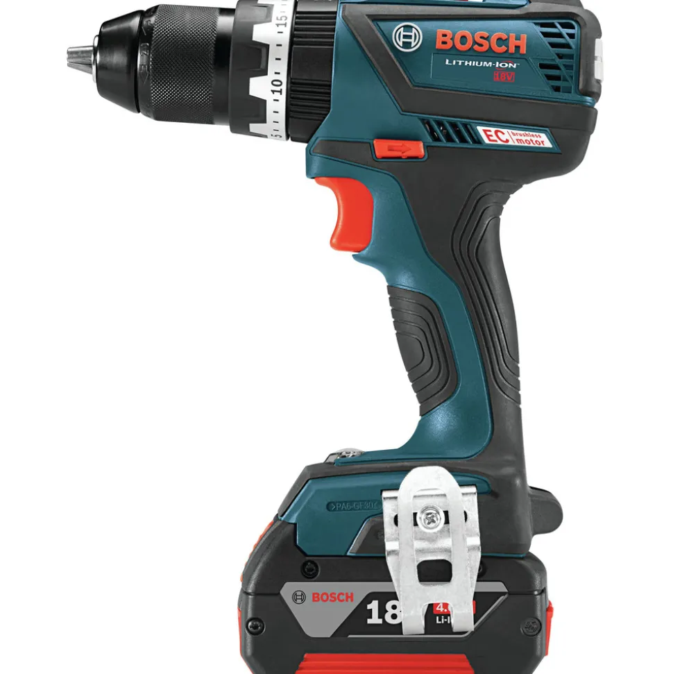 Factory Reconditioned Bosch 18V EC Brushless Lithium-Ion Compact Tough 1/2 in. Cordless Hammer Drill Driver Kit (4 Ah)