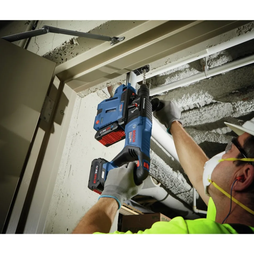 Factory Reconditioned Bosch 18V EC Brushless SDS-Plus Bulldog 1 in. Cordless Rotary Hammer Kit with (2) CORE18V 8 Ah High Power Batteries