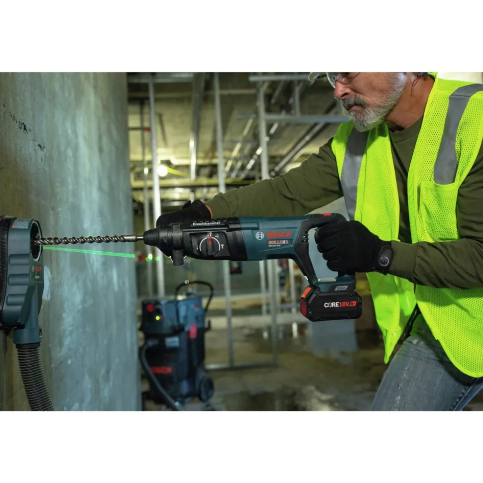 Factory Reconditioned Bosch 18V EC Brushless SDS-Plus Bulldog 1 in. Cordless Rotary Hammer Kit with (2) CORE18V 8 Ah High Power Batteries
