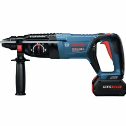 Factory Reconditioned Bosch 18V EC Brushless SDS-Plus Bulldog 1 in. Cordless Rotary Hammer Kit with (2) CORE18V 8 Ah High Power Batteries