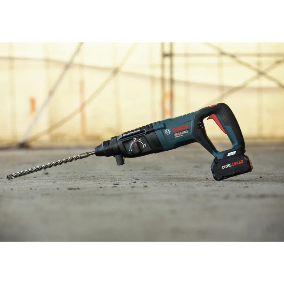 Factory Reconditioned Bosch 18V EC Brushless SDS-Plus Bulldog 1 in. Cordless Rotary Hammer Kit with (2) CORE18V 8 Ah High Power Batteries