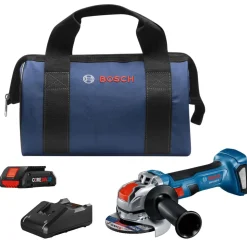 Factory Reconditioned Bosch 18V Lithium-Ion Brushless 4-1/2 in. Cordless X-LOCK Angle Grinder Kit (4 Ah)