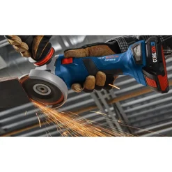 Factory Reconditioned Bosch 18V Lithium-Ion Brushless 4-1/2 in. Cordless X-LOCK Angle Grinder Kit (4 Ah)