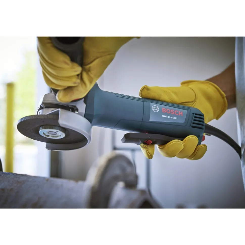 Factory Reconditioned Bosch 120V 4-1/2 in. Ergonomic Corded Angle Grinder with Lock-On Paddle Switch