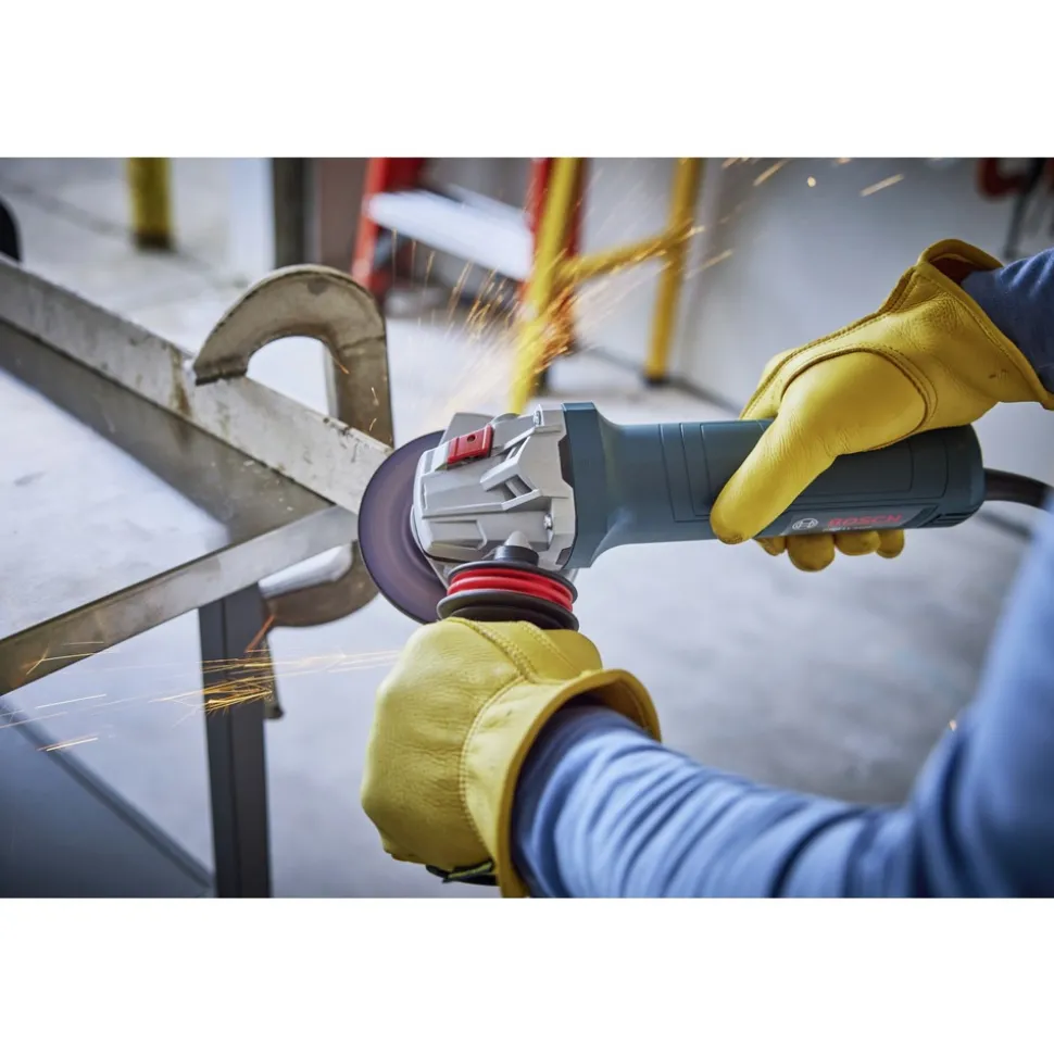 Factory Reconditioned Bosch 120V 4-1/2 in. Ergonomic Corded Angle Grinder with Lock-On Paddle Switch