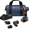 Factory Reconditioned Bosch 18V Lithium-Ion Brushless Cordless Drill Driver Kit with 5-In-1 Flexiclick System (4 Ah)