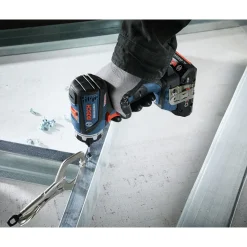 Factory Reconditioned Bosch 18V Lithium-Ion Brushless Cordless Drill Driver Kit with 5-In-1 Flexiclick System (4 Ah)