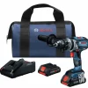 Factory Reconditioned Bosch 18V Brute Tough Connected-Ready EC Brushless Lithium-Ion 1/2 in. Cordless Hammer Drill Driver Kit with 2 Batteries (4 Ah)