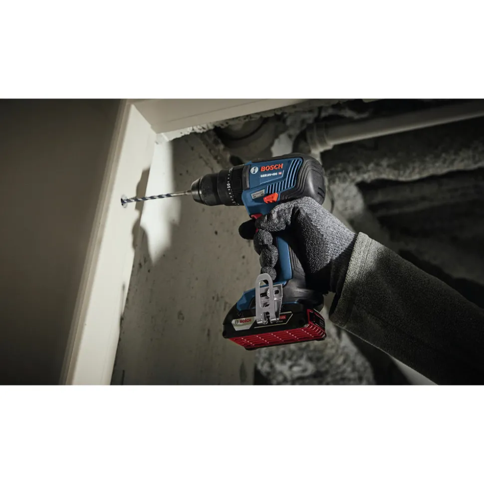 Factory Reconditioned Bosch 18V Brushless Lithium-Ion 1/2 in. Hammer Drill Driver and 1/4 in. and 1/2 in. 2-in-1 Bit/Socket Impact Driver Combo Kit with 2 Batteries (2 Ah)