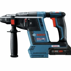 Factory Reconditioned Bosch 18V Brushless Lithium-Ion 1 in. Cordless SDS-Plus Bulldog Rotary Hammer Kit with 2 Batteries (4 Ah)