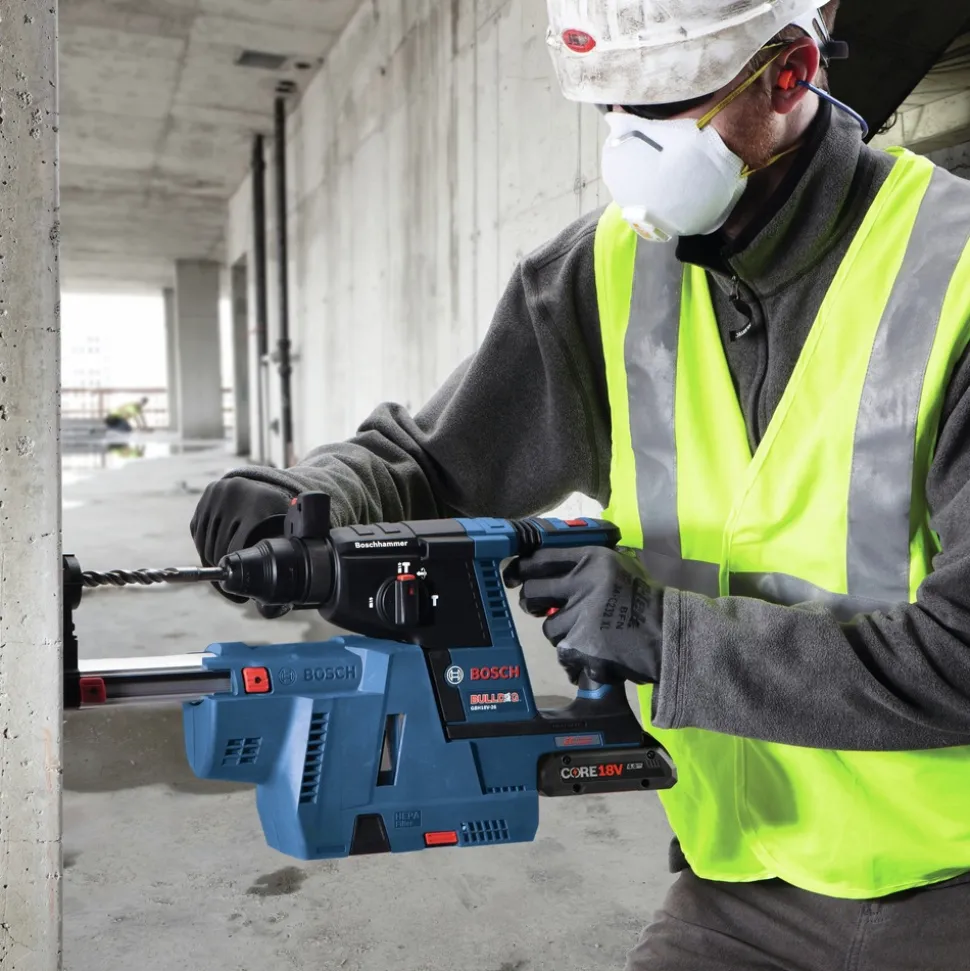 Factory Reconditioned Bosch 18V Brushless Lithium-Ion 1 in. Cordless SDS-Plus Bulldog Rotary Hammer Kit with 2 Batteries (4 Ah)