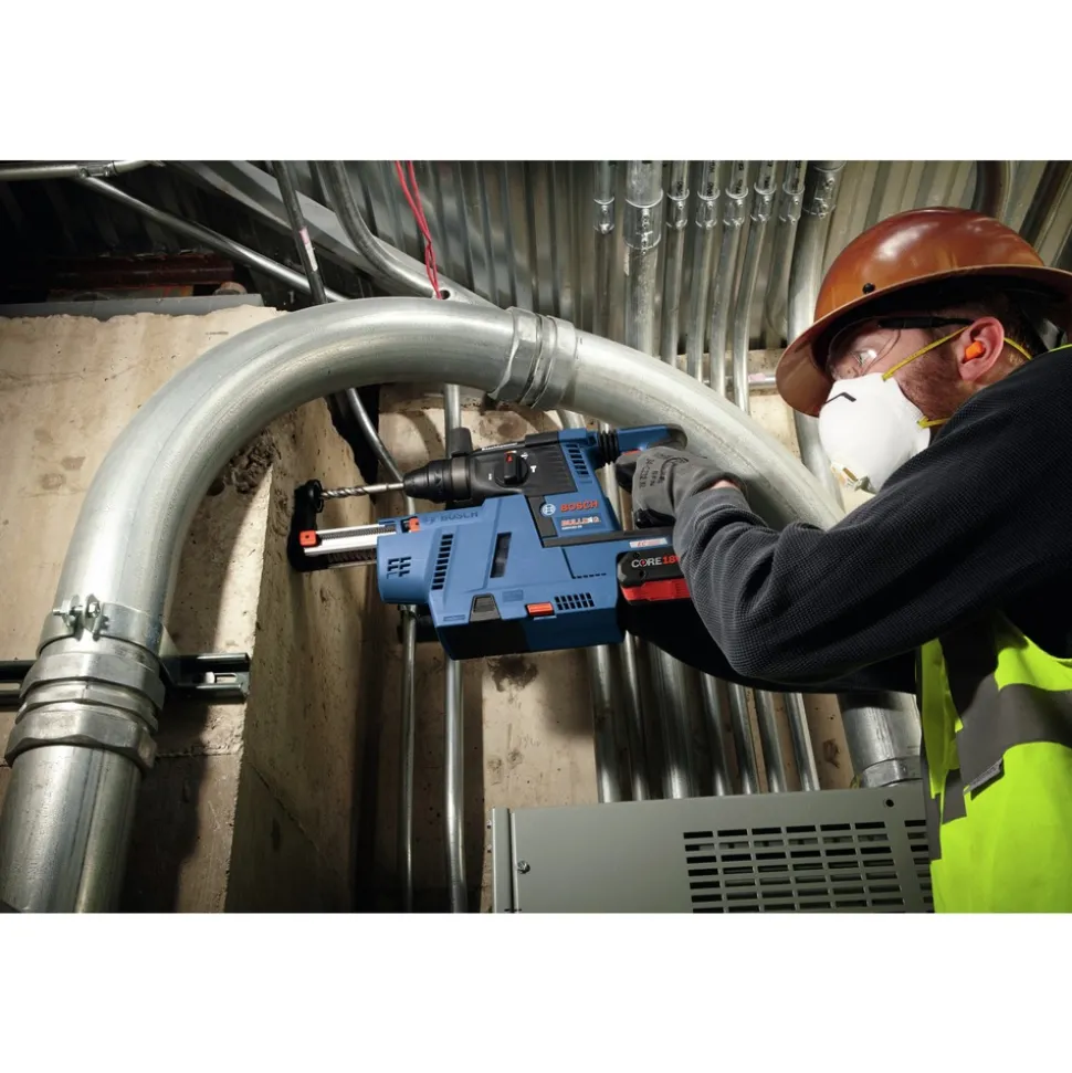 Factory Reconditioned Bosch 18V Brushless Lithium-Ion 1 in. Cordless SDS-Plus Bulldog Rotary Hammer Kit with 2 Batteries (4 Ah)