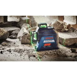 Factory Reconditioned Bosch 360 Degrees Green-Beam Three-Plane Leveling and Alignment-Line Laser