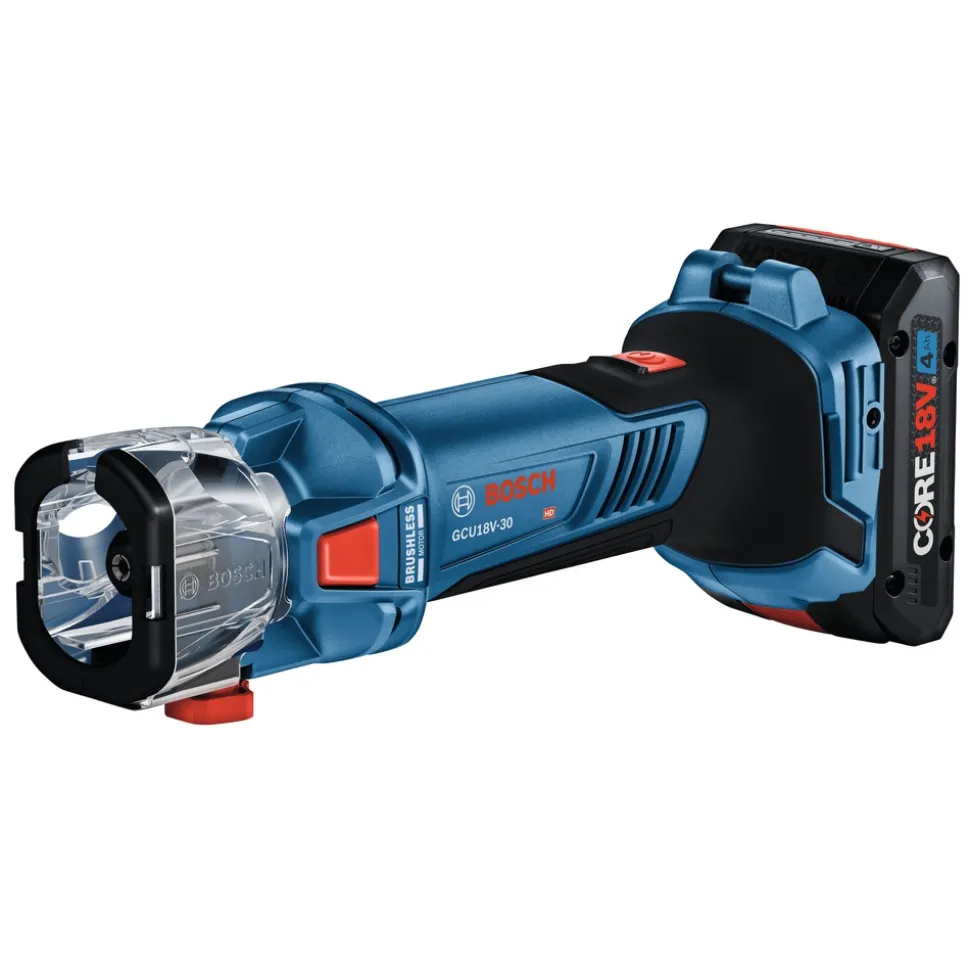 Factory Reconditioned Bosch 18V Brushless Cordless Screwgun and Cut-Out Tool Combo Kit with (2) CORE18V 4 Ah Advanced Power Batteries