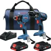 Factory Reconditioned Bosch 18V 1/2 in. Hammer Drill Driver and 2-in-1 Impact Driver Combo Kit (4 Ah)