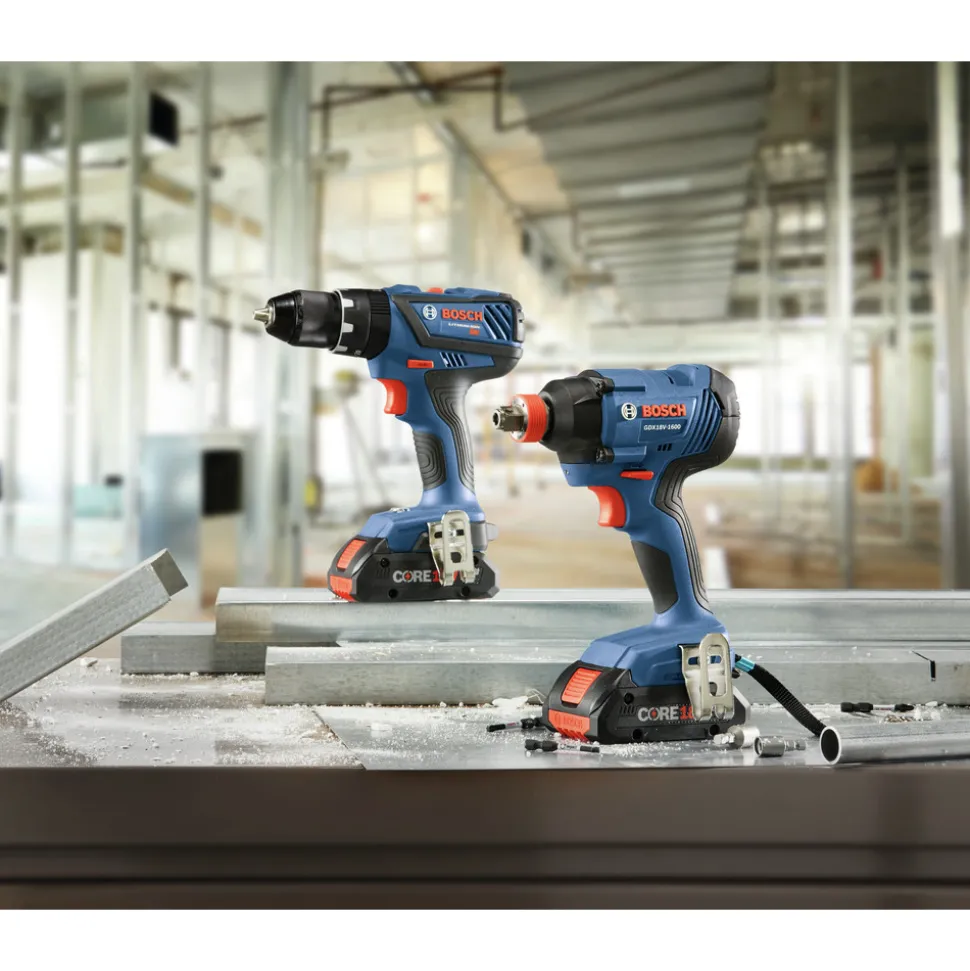 Factory Reconditioned Bosch 18V 1/2 in. Hammer Drill Driver and 2-in-1 Impact Driver Combo Kit (4 Ah)