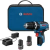 Factory Reconditioned Bosch 12V Max Brushless Lithium-Ion 3/8 in. Cordless Hammer Drill Driver Kit with 2 Batteries (2 Ah)