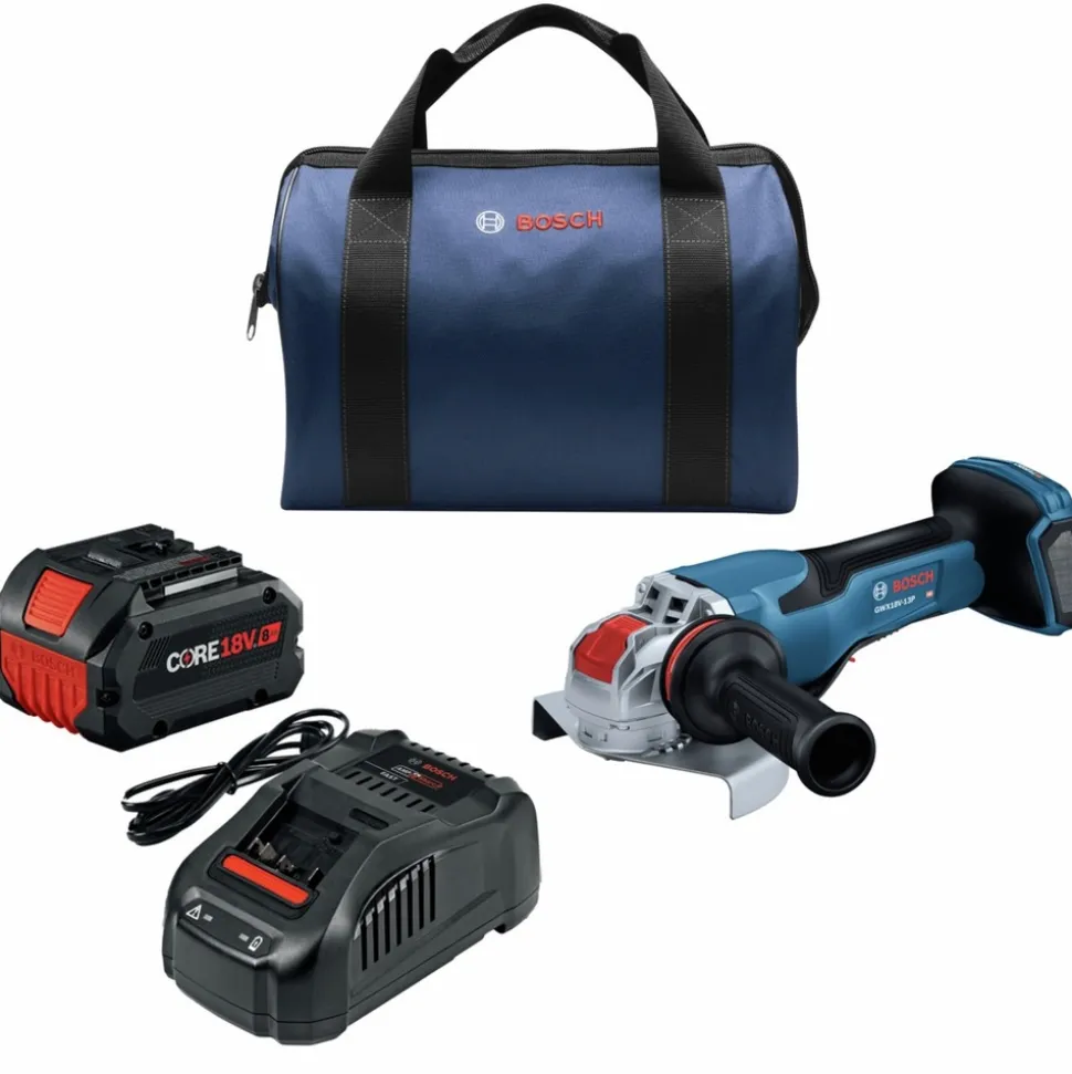 Factory Reconditioned Bosch 18V PROFACTOR Brushless Lithium-Ion 5 in. - 6 in. Cordless X-LOCK Angle Grinder Kit with No Lock-On Paddle Switch (8 Ah)