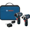 Factory Reconditioned Bosch 12V MAX Cordless Lithium-Ion Drill Driver and Impact Driver Combo Kit