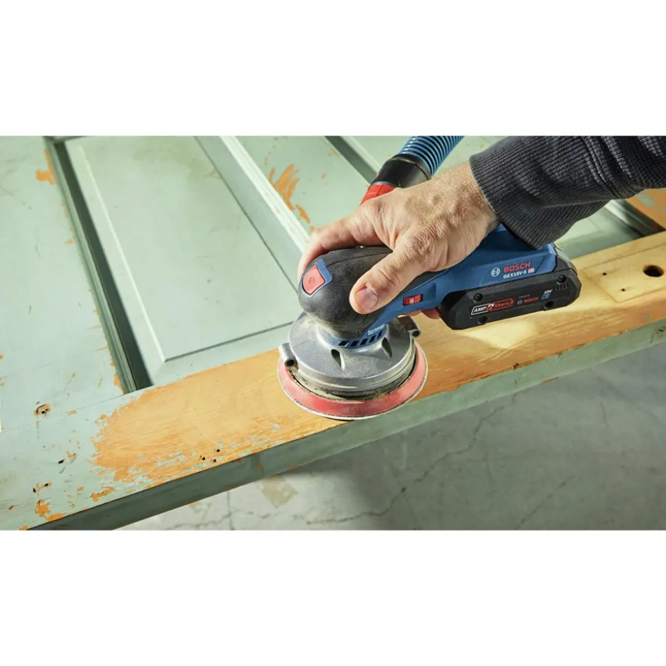 Factory Reconditioned Bosch 18V Brushless 5 in. Cordless Random Orbit Sander Kit (4 Ah)