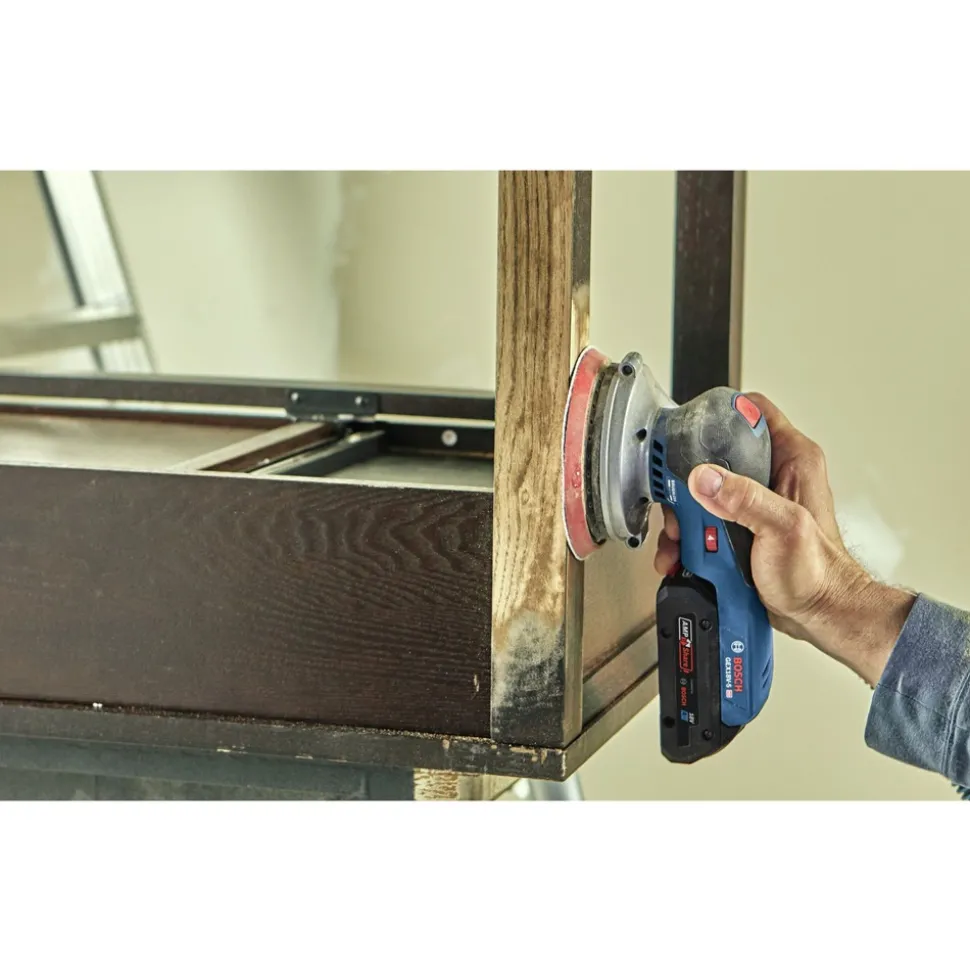 Factory Reconditioned Bosch 18V Brushless 5 in. Cordless Random Orbit Sander Kit (4 Ah)