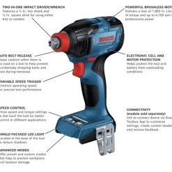Factory Reconditioned Bosch 18V Brushless Lithium-Ion 1/2 in. Cordless Hammer Drill Driver and Bit/Socket Impact Driver/Wrench Combo Kit with 2 Batteries (8 Ah/4 Ah)