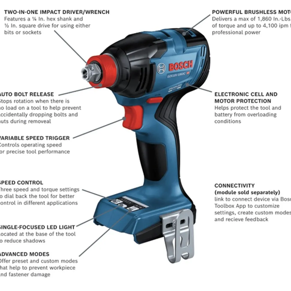 Factory Reconditioned Bosch 18V Brushless Lithium-Ion 1/2 in. Cordless Hammer Drill Driver and Bit/Socket Impact Driver/Wrench Combo Kit with 2 Batteries (8 Ah/4 Ah)