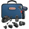 Factory Reconditioned Bosch 12V Lithium-Ion Max FlexiClick 5-In-1 1/4 in. Cordless Drill Driver System Kit (2 Ah)