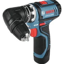 Factory Reconditioned Bosch 12V Lithium-Ion Max FlexiClick 5-In-1 1/4 in. Cordless Drill Driver System Kit (2 Ah)