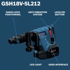 Factory Reconditioned Bosch 18V Brushless SDS-max Cordless Demolition Hammer Kit (12 Ah)