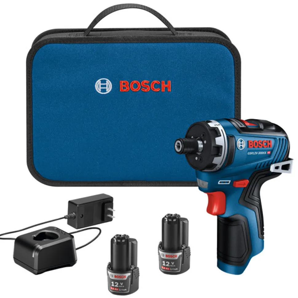 Factory Reconditioned Bosch 12V Max Brushless Lithium-Ion 1/4 in. Cordless Hex Two-Speed Screwdriver Kit with 2 Batteries (2.0 Ah)