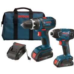 Factory Reconditioned Bosch 18V Cordless Lithium-Ion 1/2 in. Drill Driver and Impact Driver Combo Kit (2 Ah)
