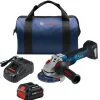 Factory Reconditioned Bosch 18V Brushless 4-1/2 in. - 5 in. Cordless Angle Grinder Kit with (1) CORE18V 8 Ah High Power Battery