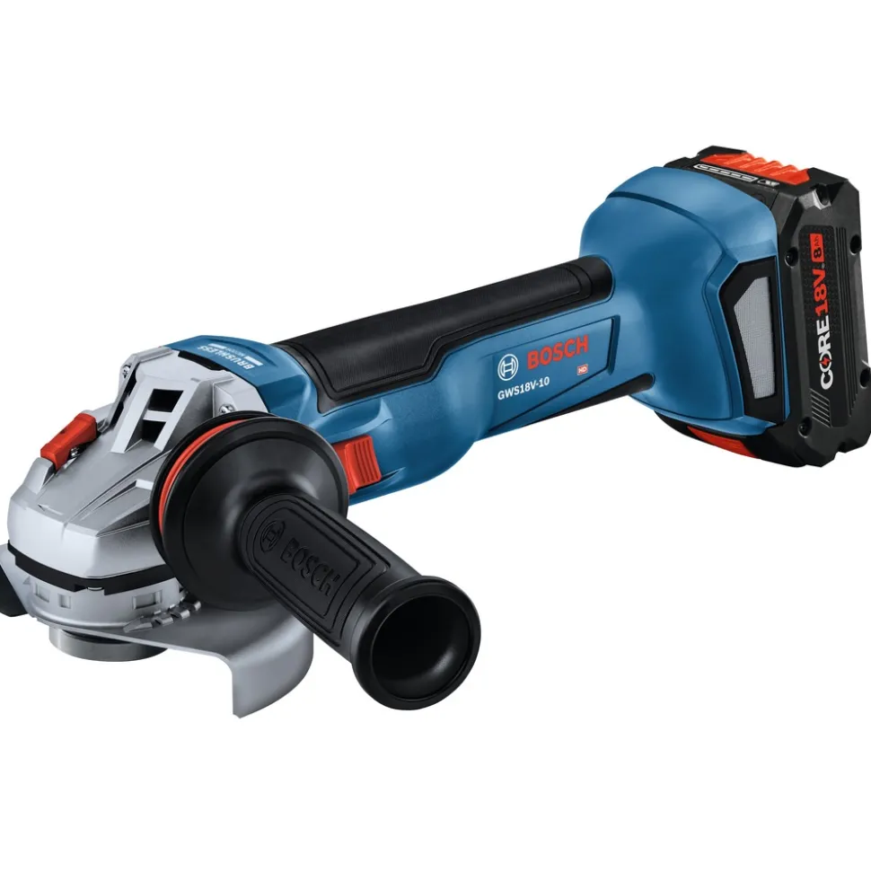 Factory Reconditioned Bosch 18V Brushless 4-1/2 in. - 5 in. Cordless Angle Grinder Kit with (1) CORE18V 8 Ah High Power Battery