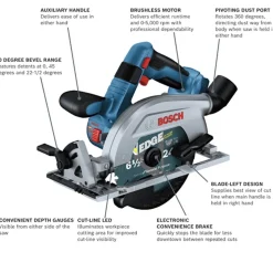 Factory Reconditioned Bosch 18V Brushless Lithium-Ion Blade-Left 6-1/2 in. Cordless Circular Saw (Tool Only)