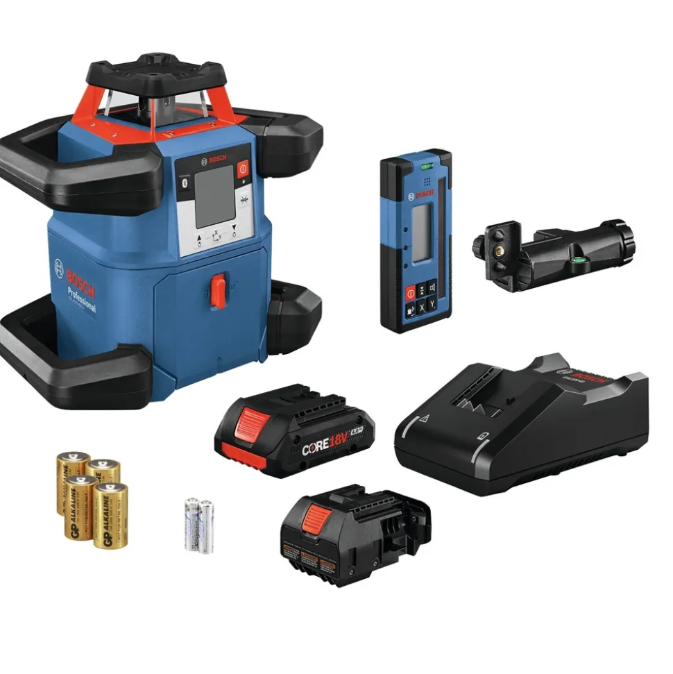 Factory Reconditioned Bosch 18V Lithium-Ion Cordless REVOLVE4000 Self-Leveling Horizontal Rotary Laser Kit (4 Ah)