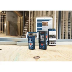 Factory Reconditioned Bosch 400 ft Cordless Bluetooth Laser Measure with Camera Viewfinder and AA Batteries Kit