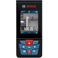 Factory Reconditioned Bosch 400 ft Cordless Bluetooth Laser Measure with Camera Viewfinder and AA Batteries Kit